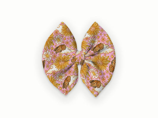 AWM Floral Butterfly Pink BG Fabric Strip (5"xWOF)