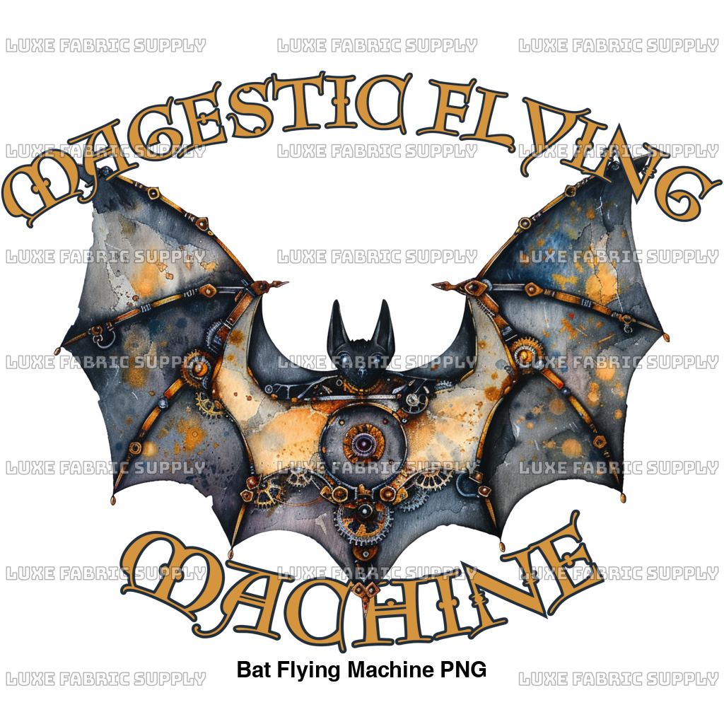 Bat Flying Machine PNG Luxe Fabric Supply