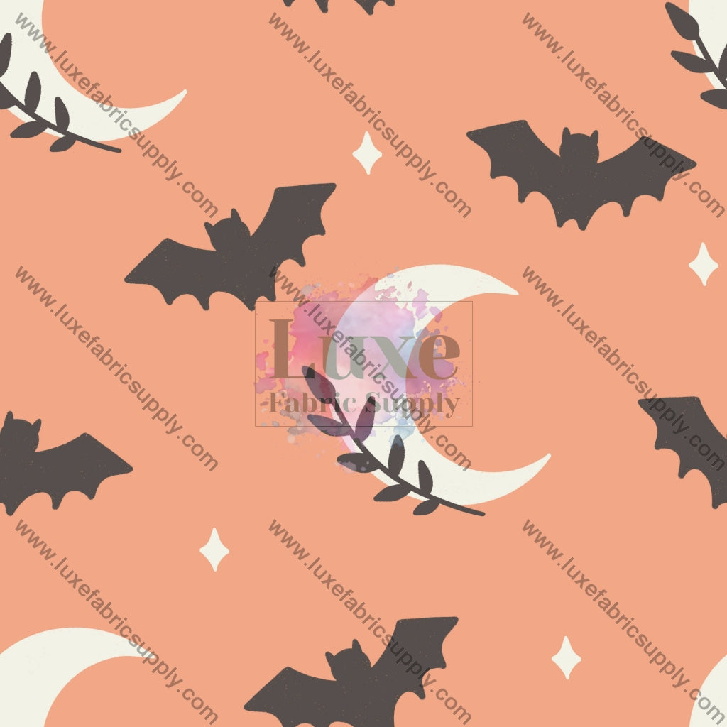 Bats And Moons On Peach _ Enchanted Fall Fvs Catalog