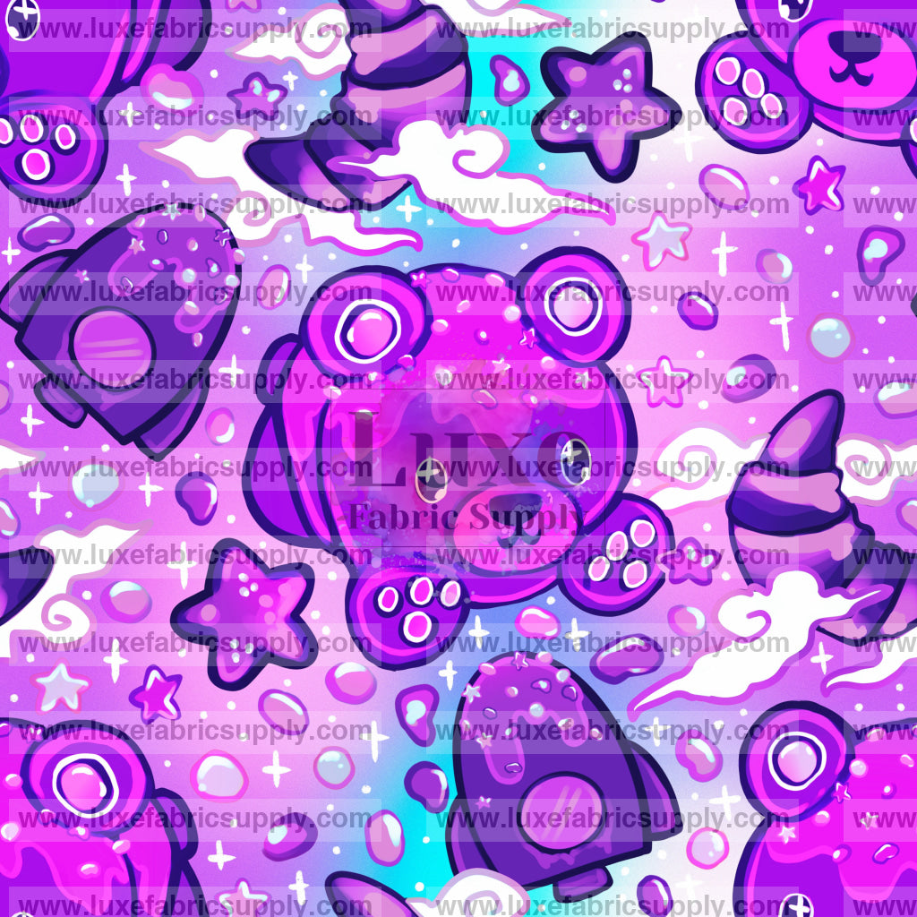 Breadimals Cosmic Bear Bright Purple Blue Background Lfs Catalog