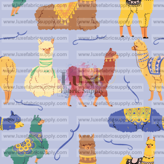 Colorful Llamas On Blue Lfs Catalog