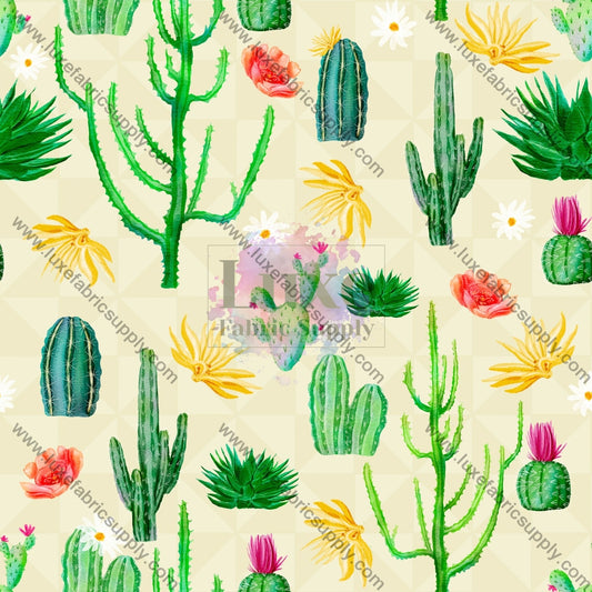 Cream Cool Cactus Fabric Fabrics