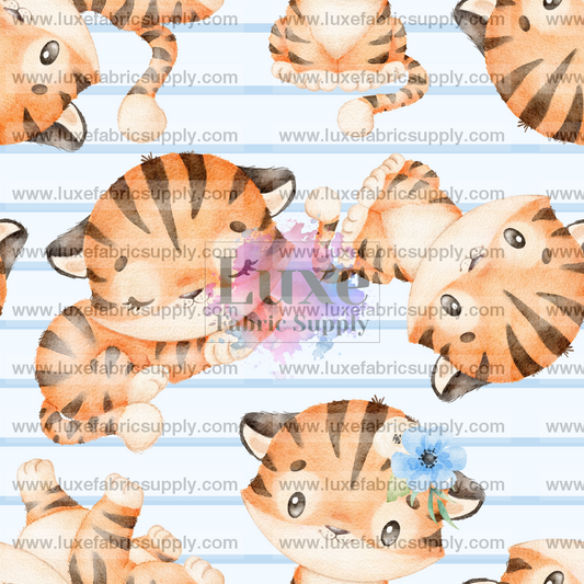 Girly Tiger On Blue Stripes Lfs Catalog