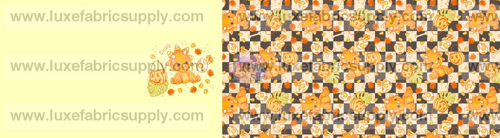 Halloween Critters - Two Tone Bow Candy Corn Dino Strip