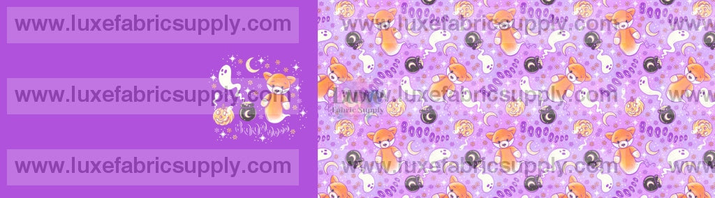 Halloween Critters - Two Tone Bow Ghost Fox Strip