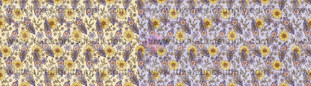 Hsd Crystal And Floral - Two Tone Bow Yellow Purple Strip