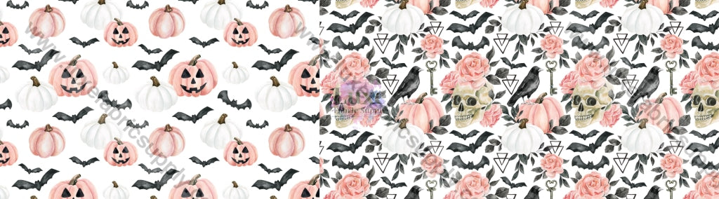 October Moon - Two Tone Bow Cnr Bats And Skulls Strip