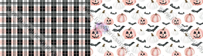 October Moon - Two Tone Bow Cnr Pink Black And Bats Strip