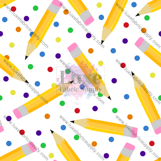 Polka Dot Pencils Fabric Fabrics