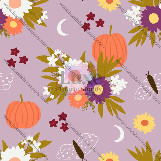 Pumpkin Floral On Lavender _ Enchanted Fall Fvs Catalog