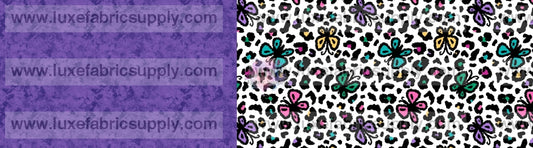 Purple Butterfly Cheetah - Two Tone Bow