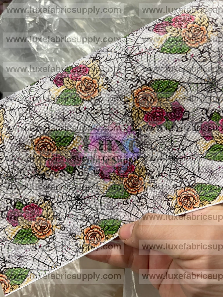 Rts Faux Leather Sheets Floral Spiderwebs