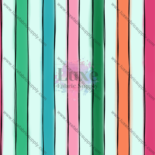 Sketchy Pink Green Oil Pastel Floral Stripes Lfs Catalog