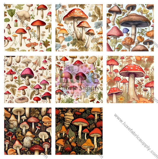 Vintage Mushrooms - Bag Panel