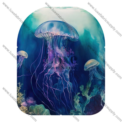 Watercolor Jellyfish - Mav 100% Main Body Panel 1 / Smooth Faux Leather