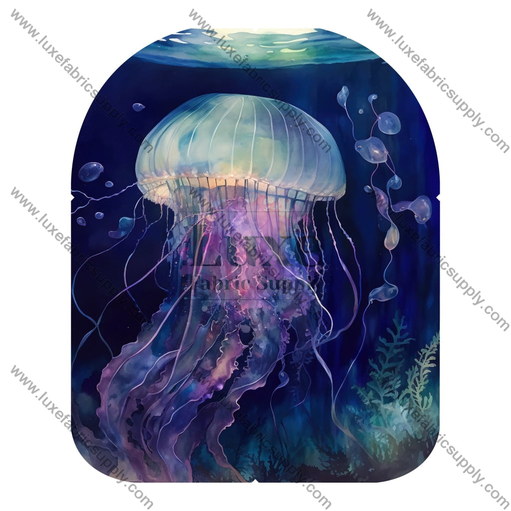 Watercolor Jellyfish - Mav 100% Main Body Panel 2 / Smooth Faux Leather