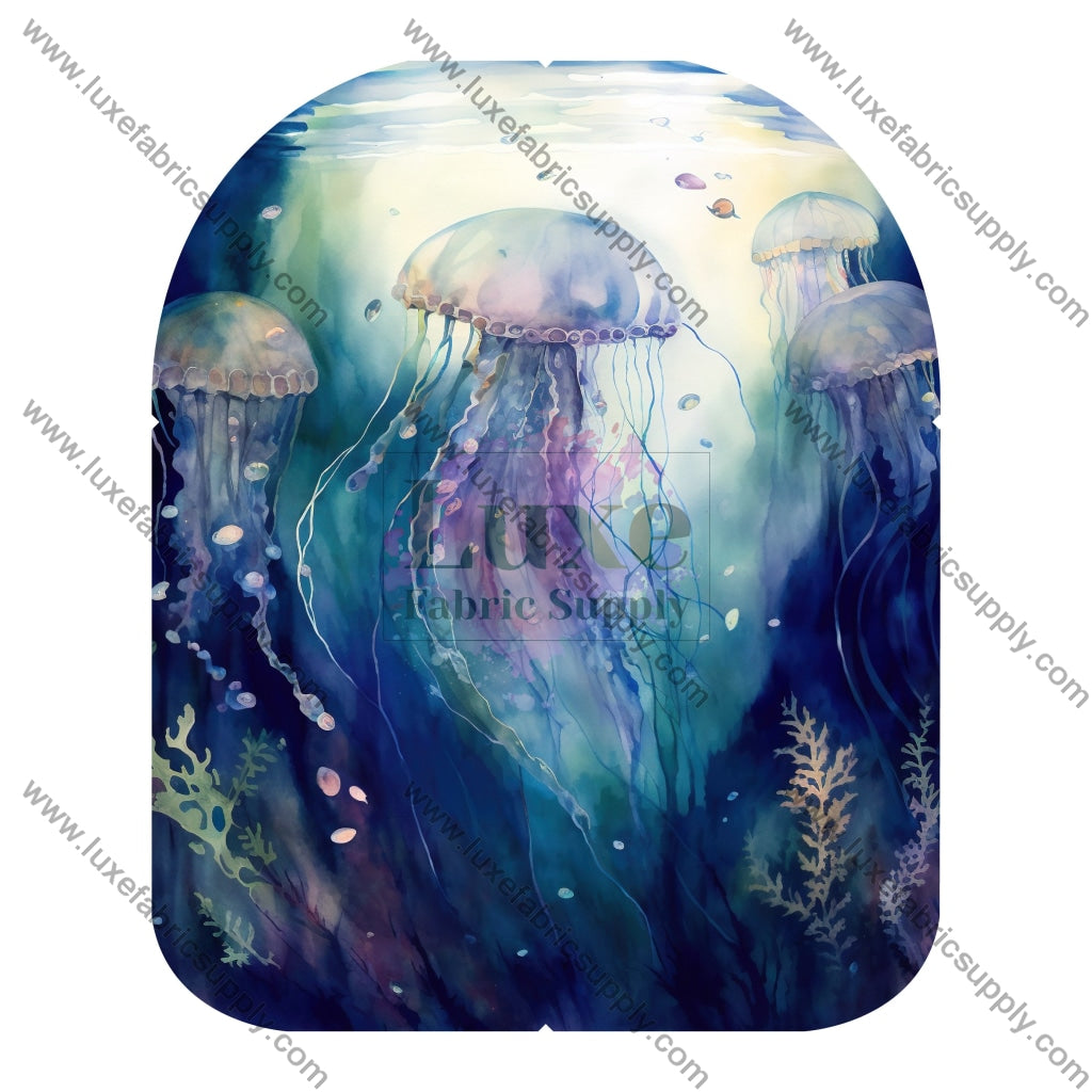 Watercolor Jellyfish - Mav 100% Main Body Panel 3 / Smooth Faux Leather