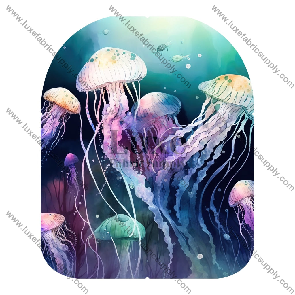 Watercolor Jellyfish - Mav 100% Main Body Panel 4 / Smooth Faux Leather