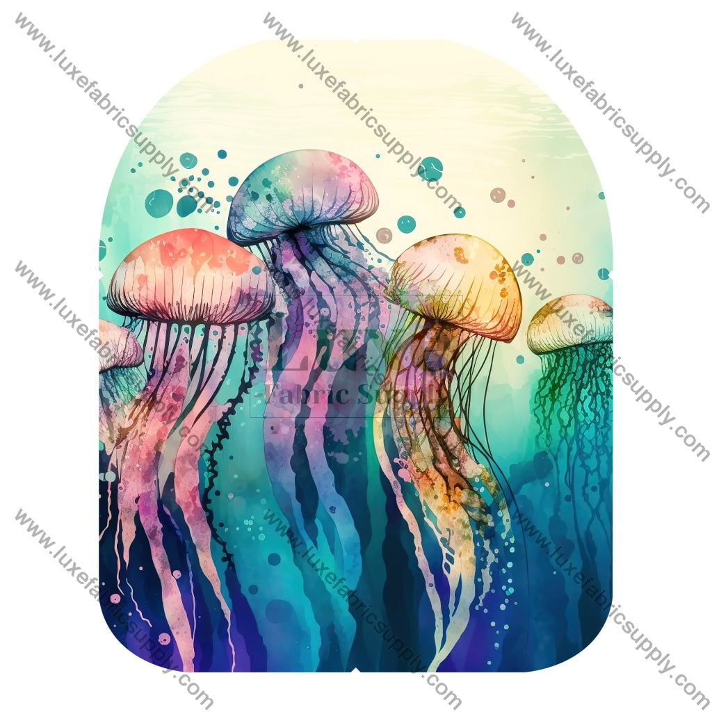Watercolor Jellyfish - Mav 100% Main Body Panel 5 / Smooth Faux Leather