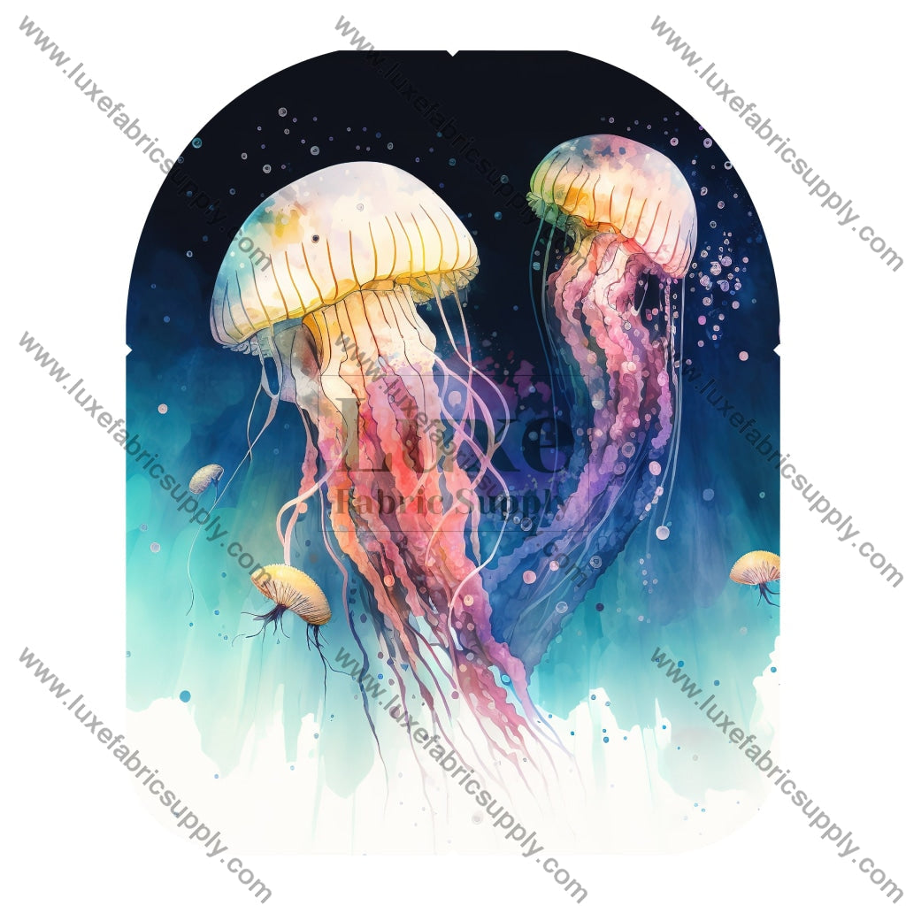 Watercolor Jellyfish - Mav 100% Main Body Panel 6 / Smooth Faux Leather