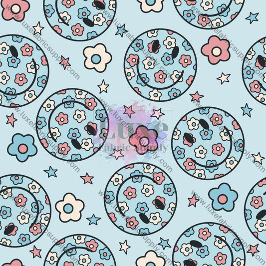 4Th Floral Happy Fabric