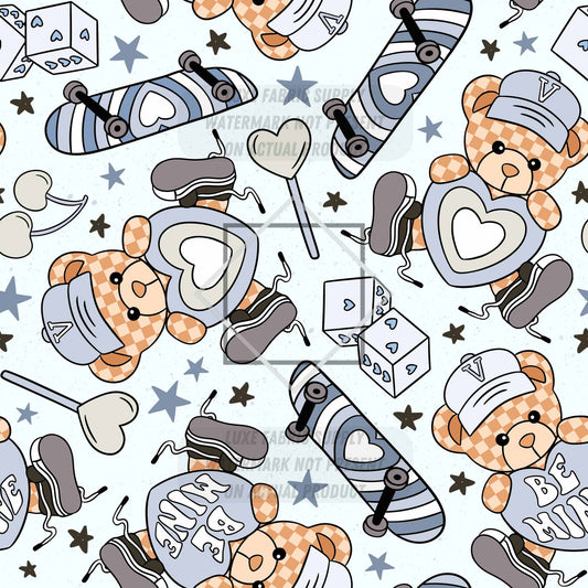CP0037 - Valentines Skateboards & Teddy Bears Fabric