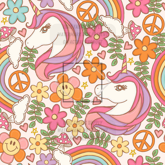 Unicorns and Peace Fabric