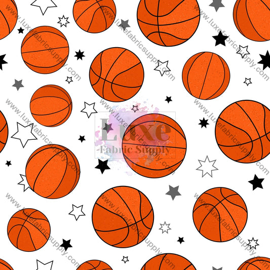Basketballs And Stars Fabric Fabrics