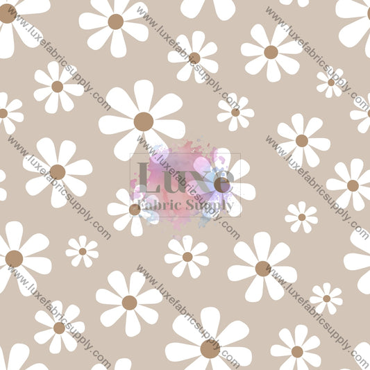 Beige-White Daisy Fabric Fabrics