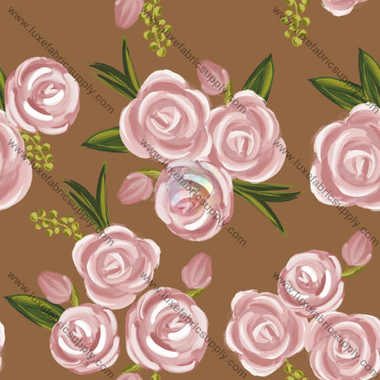 Brown And Pink Floral Fabric Fabrics