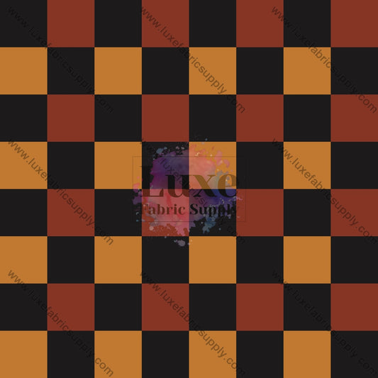 Checkers Black Gold Sienna Fabric