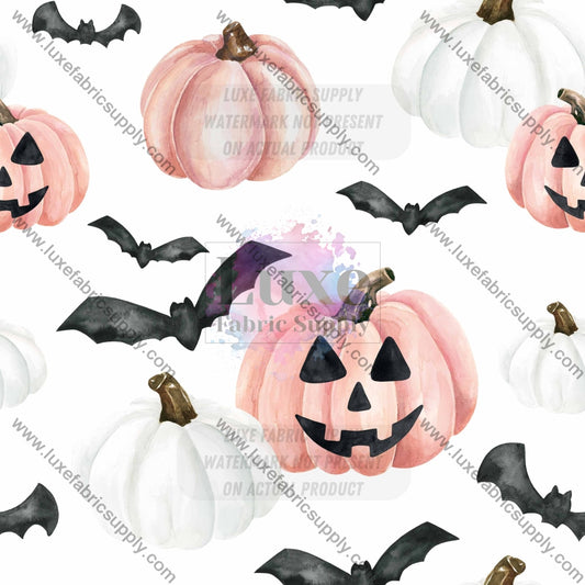 Crn00065 - October Moon Jack O Lanterns Pink Fabric