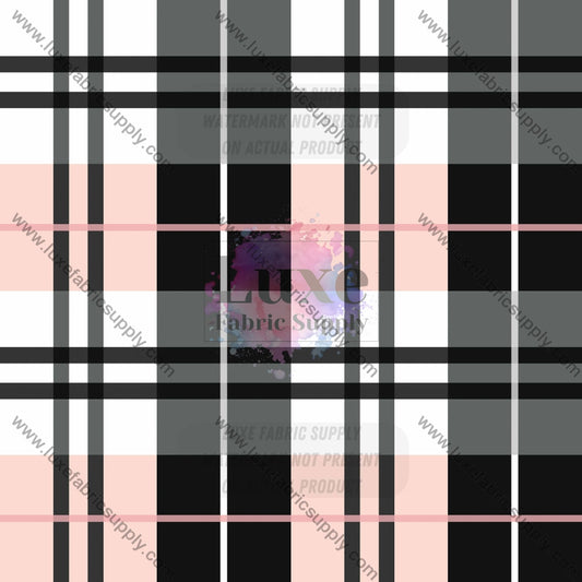 Crn00066 - October Moon Plaid Pink Black Fabric