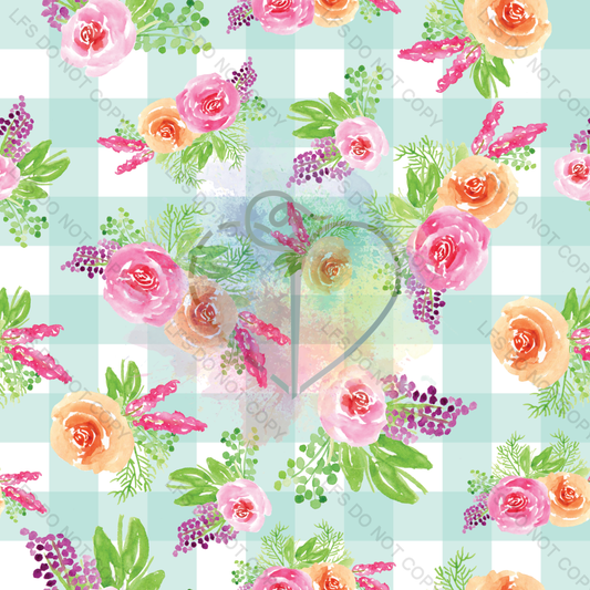 Eed0095 - Floral On Gingham