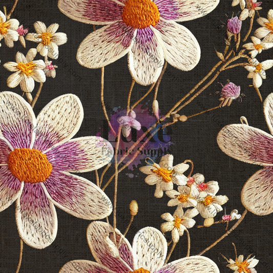 Embroidery Flowers 2 - Fabric Fabrics