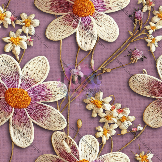 Embroidery Flowers 3 - Fabric Fabrics