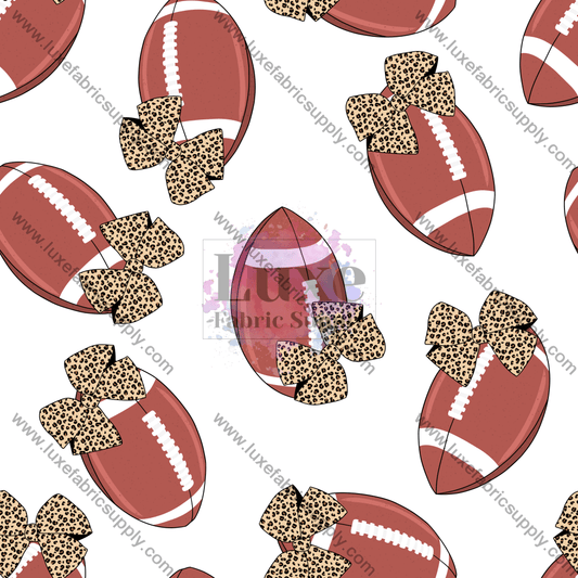 Football And Bows Fabric Fabrics