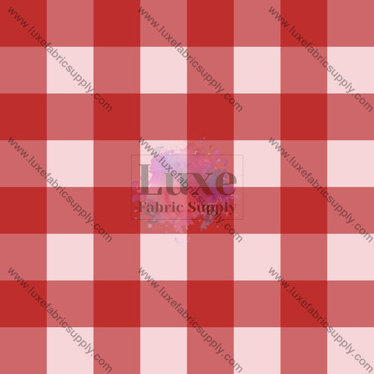 Gingham Bright Red Fabric