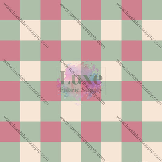 Gingham Red Green Fabric