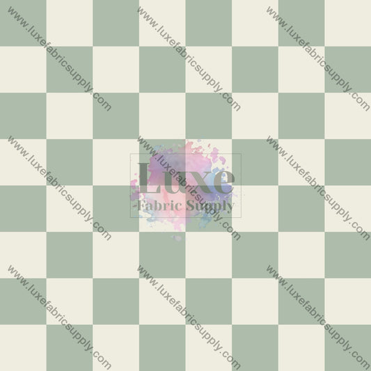 Green Checkers Fabric