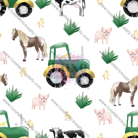 Green Tractor Fabric Fabrics