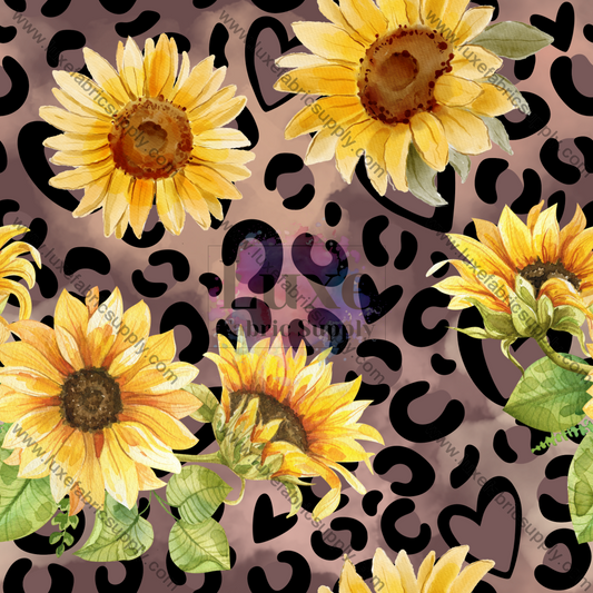 Leopard Sunflowers - Fabric Fabrics