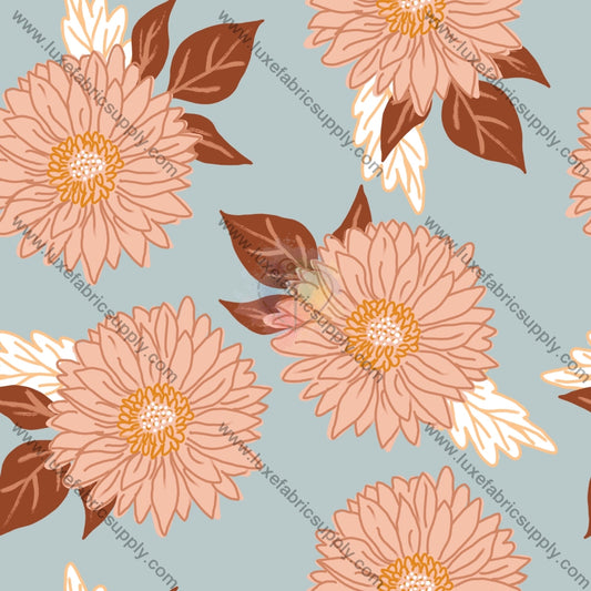 Muted Pink Sunflower Fabric Fabrics