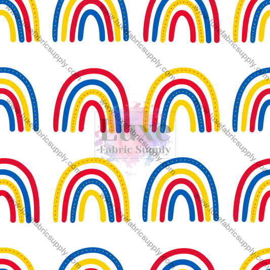 Primary Rainbows Fabric Fabrics