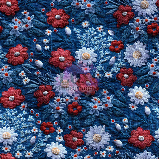 Red White Blue Embroidered Floral Lfs Catalog