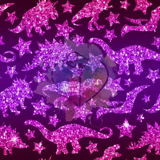 Rgg0105 - Glitter Dinos Pink And Purple