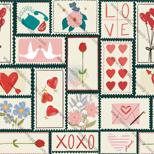 Sm00063 - Valentines Day Stamp Fabric Fabrics