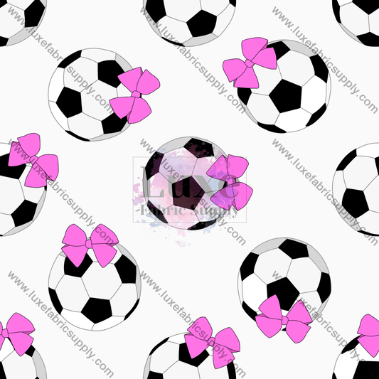 Soccer And Bow Fabric Fabrics