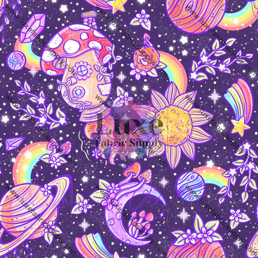 Space Mushrooms Faux Leather