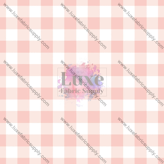 Vintage Spring Pink Gingham Fabric